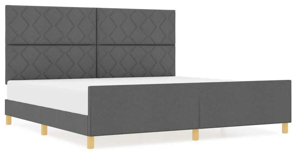 Cama vidaXL Cinza Escuro 200x200 cm Tecido