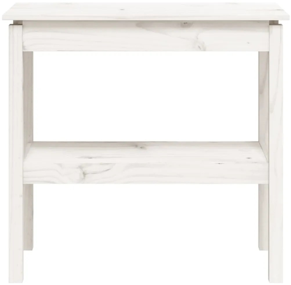 Mesa consola 80x40x75 cm madeira de pinho maciça branco