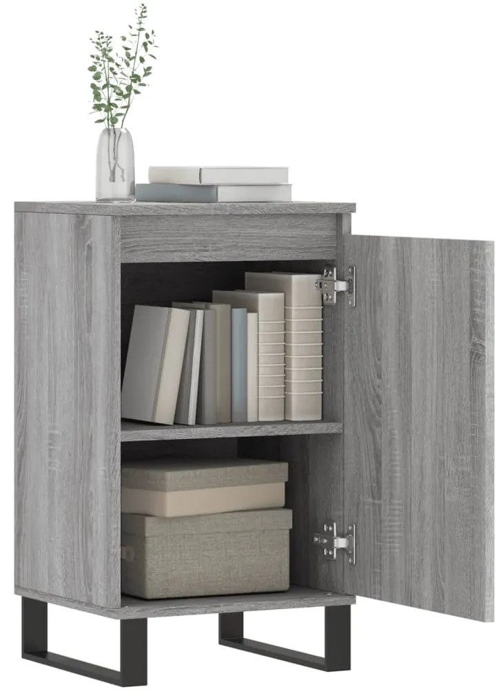 Aparadores 2 pcs 40x35x70 cm derivados madeira cinzento sonoma