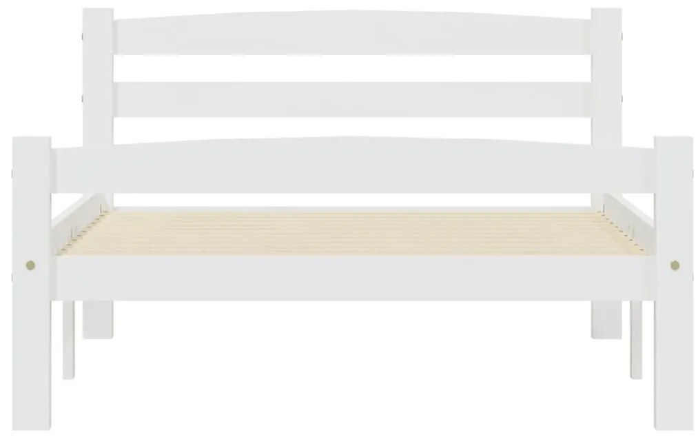 Estrutura de cama em pinho maciço 90x200 cm branco