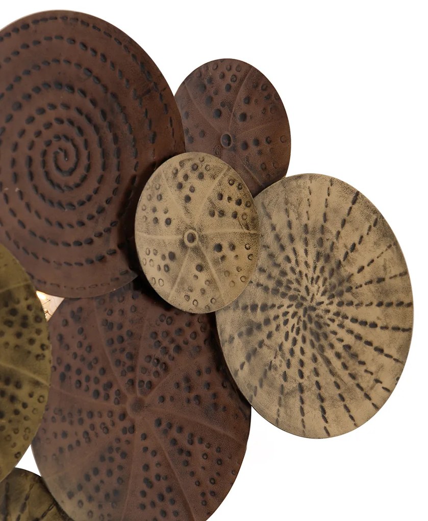 Candeeiro de parede Art Deco dourado antigo 71 cm - Kelly