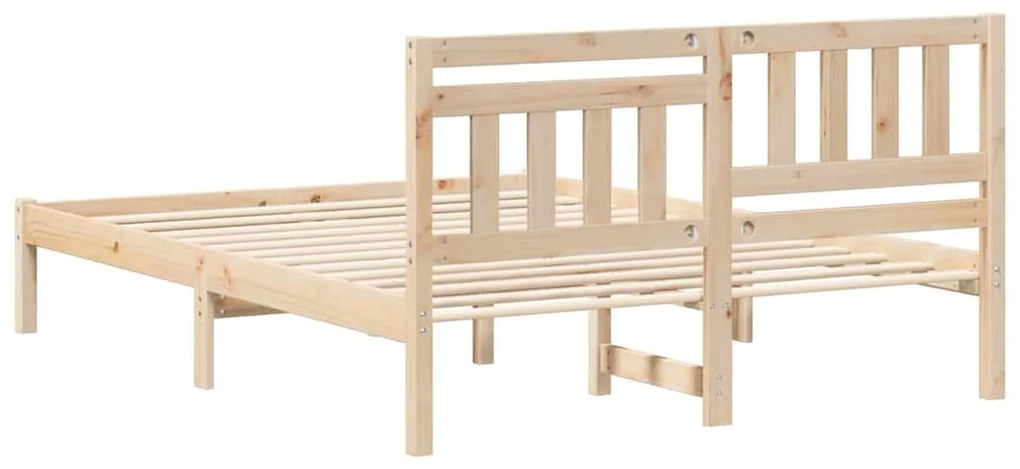 Estrutura da Cama com cabeceira Castanho 140 x 190 cm
