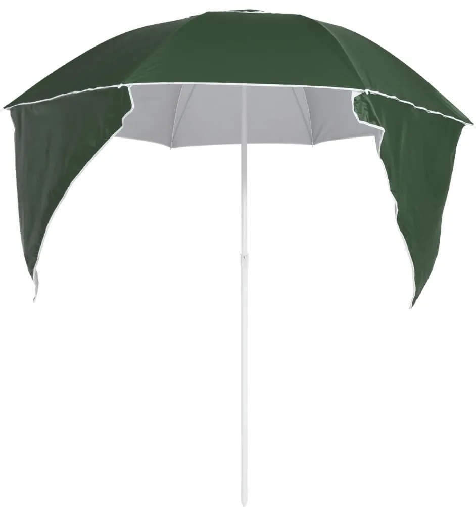 Guarda-sol de praia com paredes laterais 215 cm verde