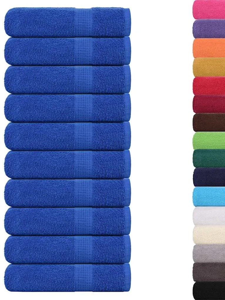 Toalhas de mãos 10 pcs 50x100 cm 360 gsm 100% algodão azul