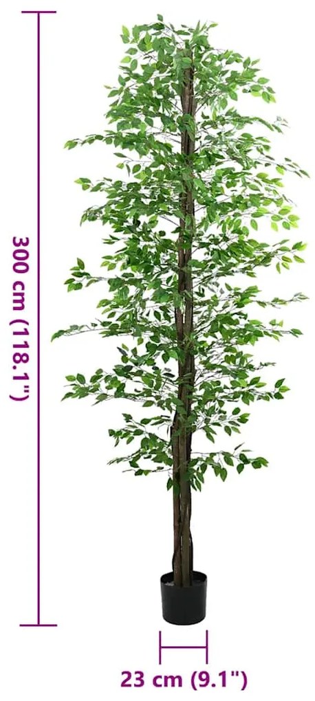 Planta de Ficus artificial 2016 folhas 300 cm verde