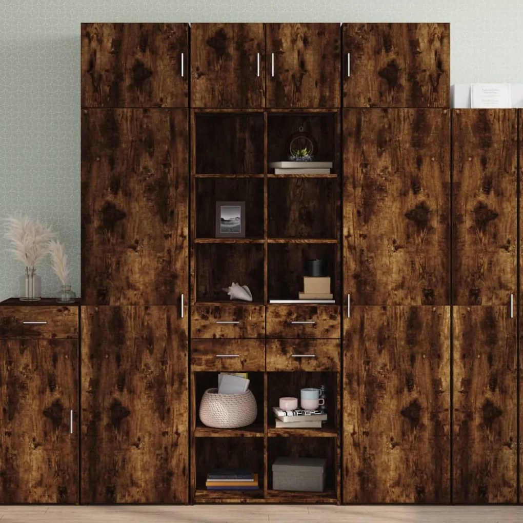 vidaXL Armário alto 70x42,5x185 cm derivados madeira carvalho fumado