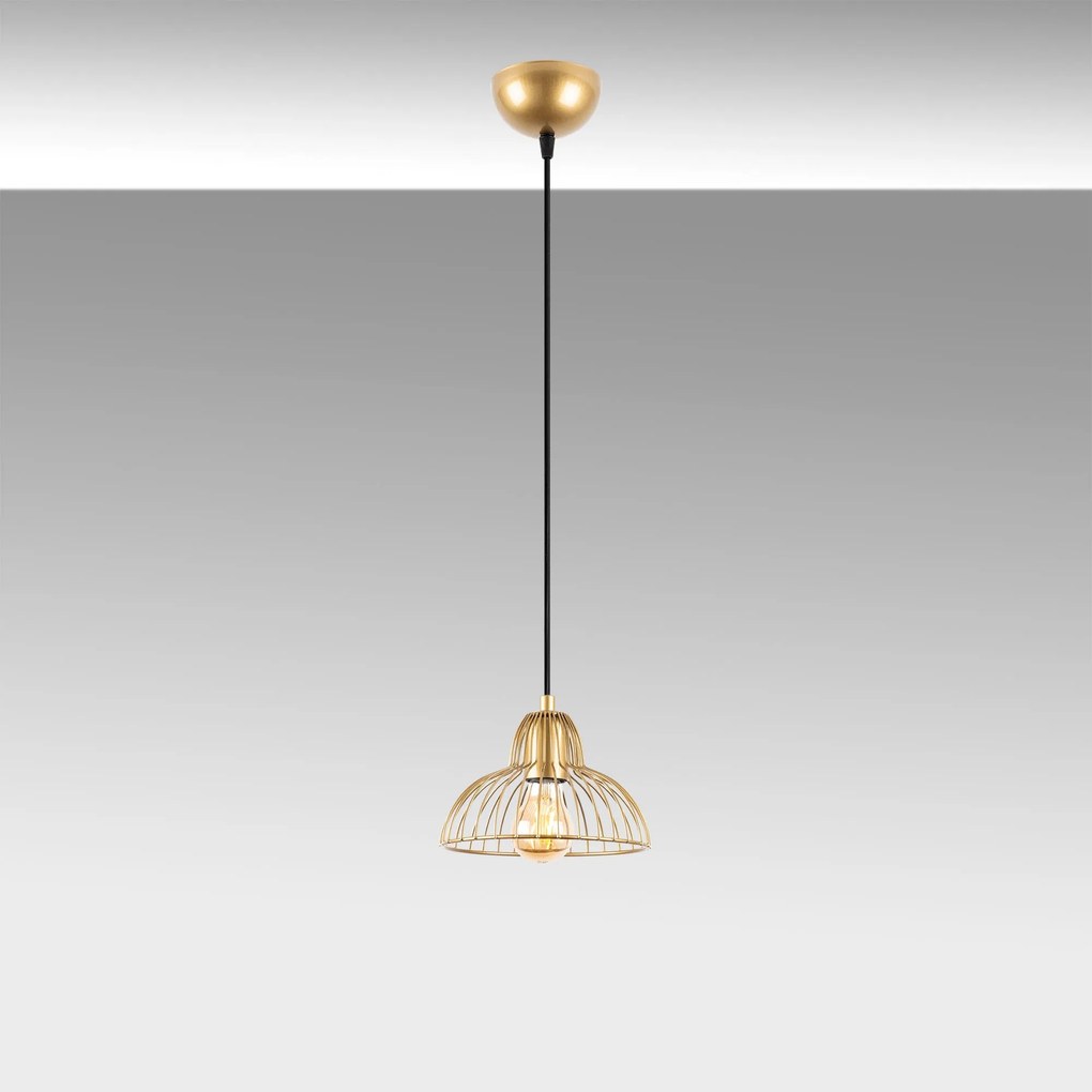 Candeeiro Chandelier Dopo – Dourado Brilhante – 20 x 20 x 114 cm