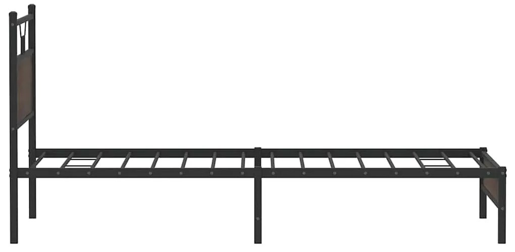 Estrutura de cama sem colchão 107x203 cm carvalho castanho