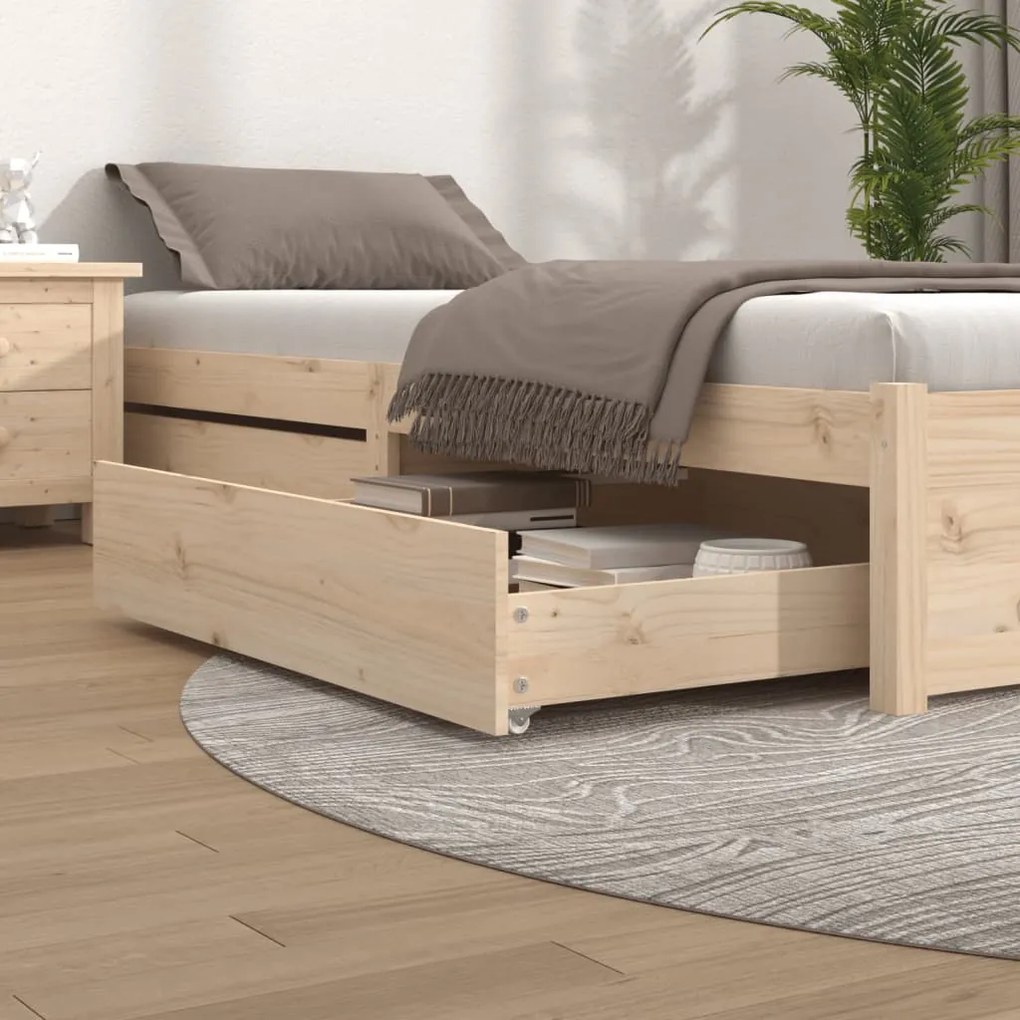 832886 vidaXL Gavetas de cama 2 pcs madeira de pinho maciça