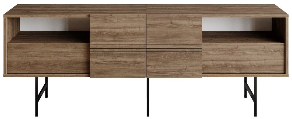 Móvel TV Derin – Nogueira/Preto – 180x64,7x37,1 cm