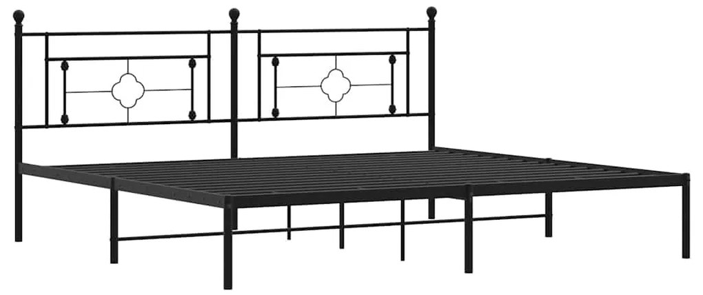 Estrutura de cama com cabeceira 193x203 cm metal preto