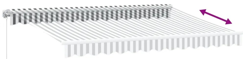 Toldo retrátil manual 350x250 cm antracite e branco