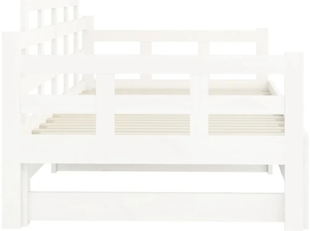 Sofá-cama de puxar 2x(90x200) cm pinho maciço branco