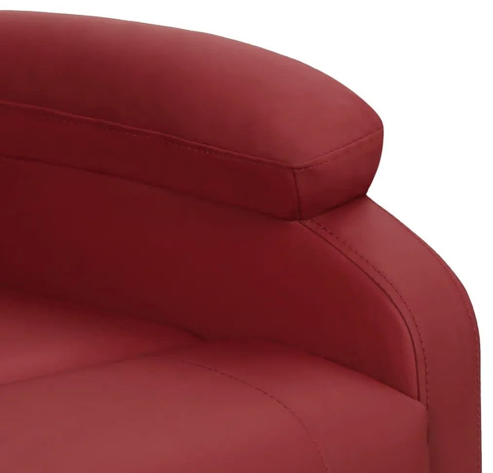 Poltrona elevatória couro artificial vermelho tinto