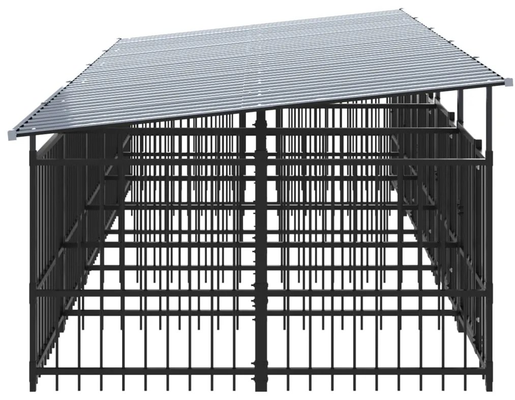 Canil de exterior com telhado 9,38 m² aço