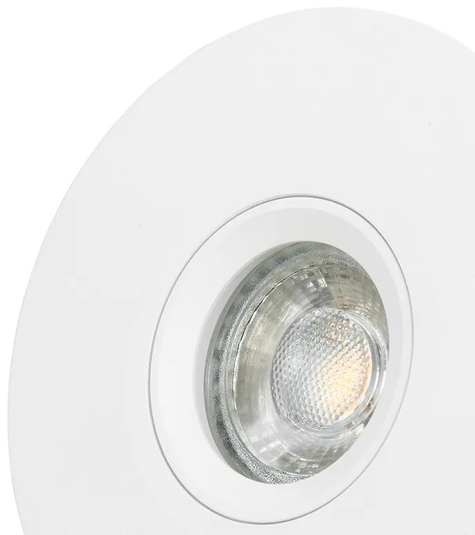 Conjunto de 6 Focos Encastráveis Modernos Brancos 12 cm - Buco