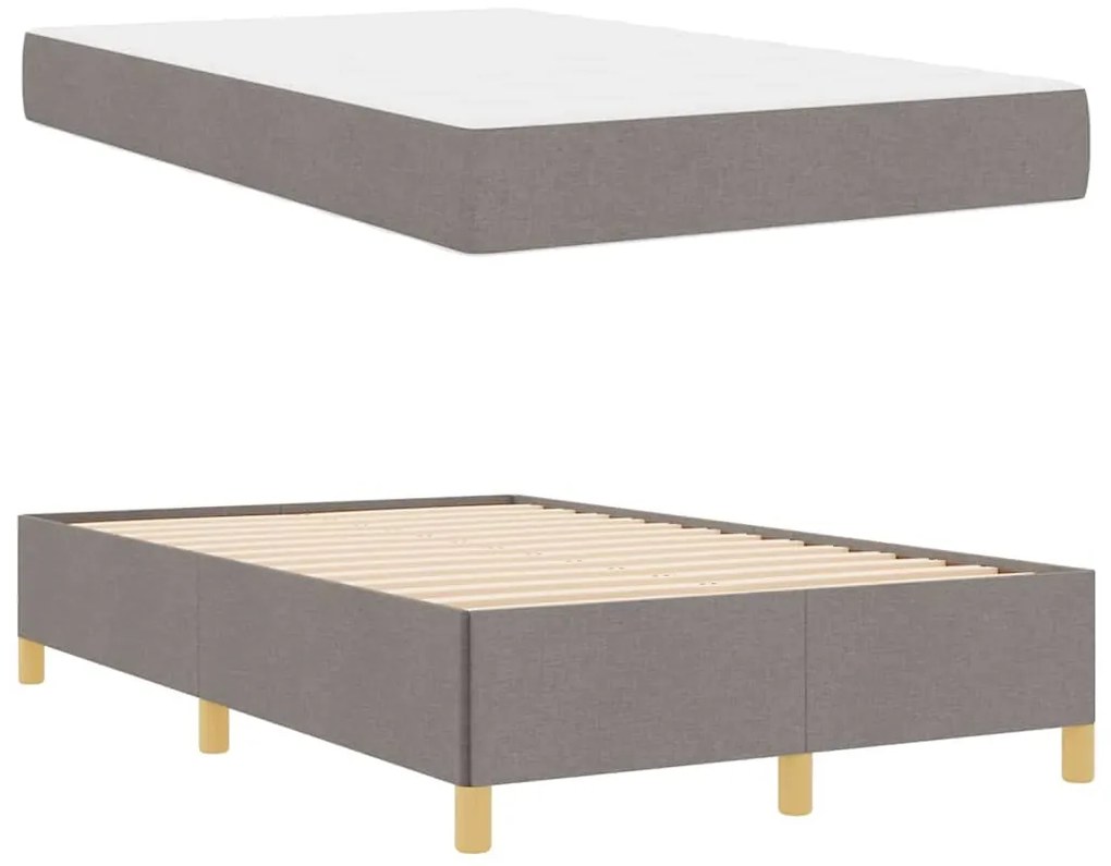 Cama Box Outros Taupe e Branco 120 x 190 cm tecido