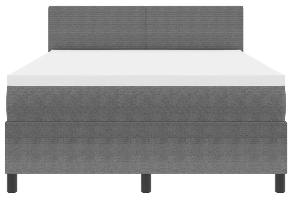 Cama Box Spring com Colchão Cinza Claro 140x200 cm Tecido de Veludo