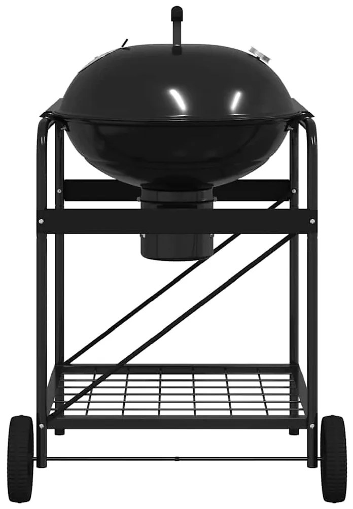 Carro de Carvão Parilla com Tampa Preta 96x72x113 cm em Metal