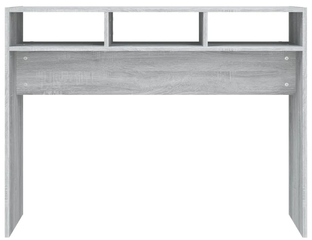 Mesa consola 105x30x80 cm derivados de madeira cinzento sonoma