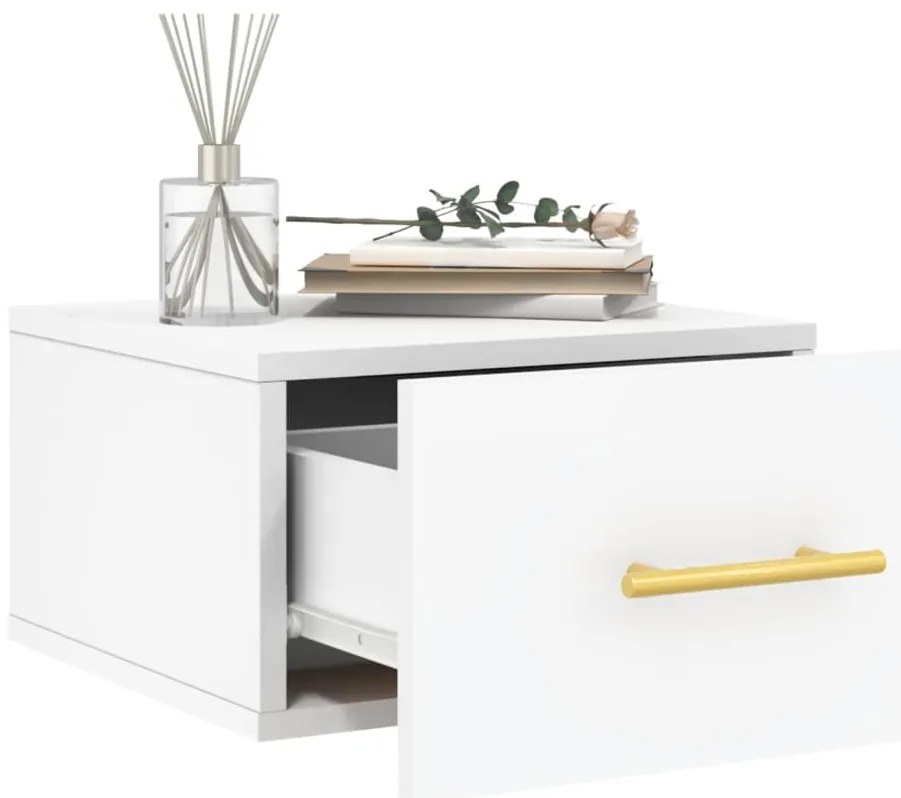 Mesa de cabeceira montagem na parede 35x35x20 cm branco
