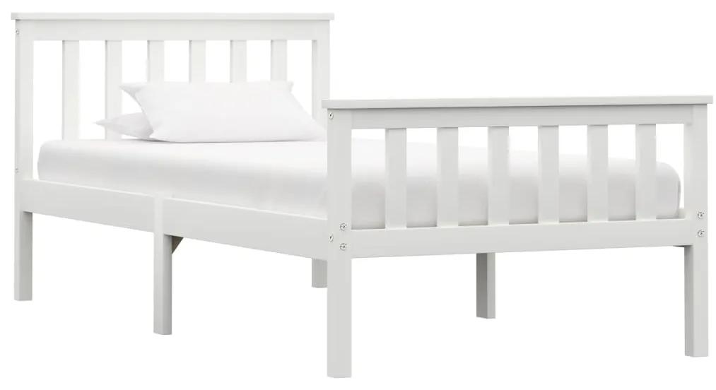 283214 vidaXL Estrutura de cama em pinho maciço 90x200 cm branco