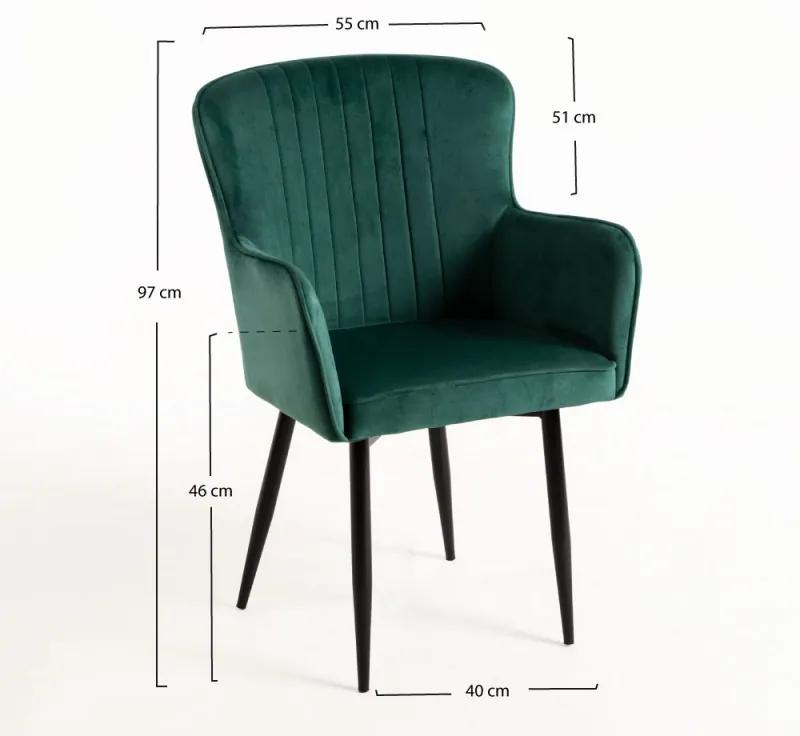 Cadeira Dalye Veludo - Verde