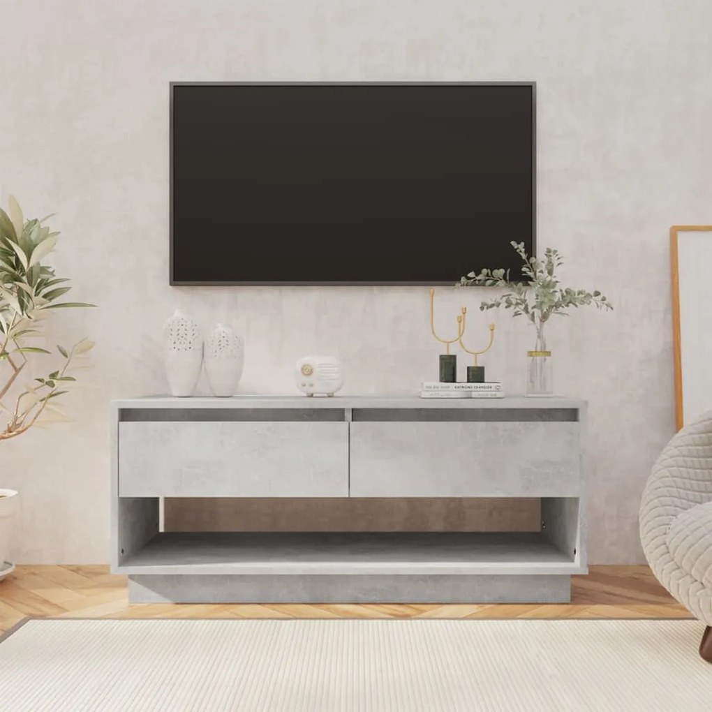 Móvel p/ TV 102x41x44 cm derivados de madeira cinzento cimento