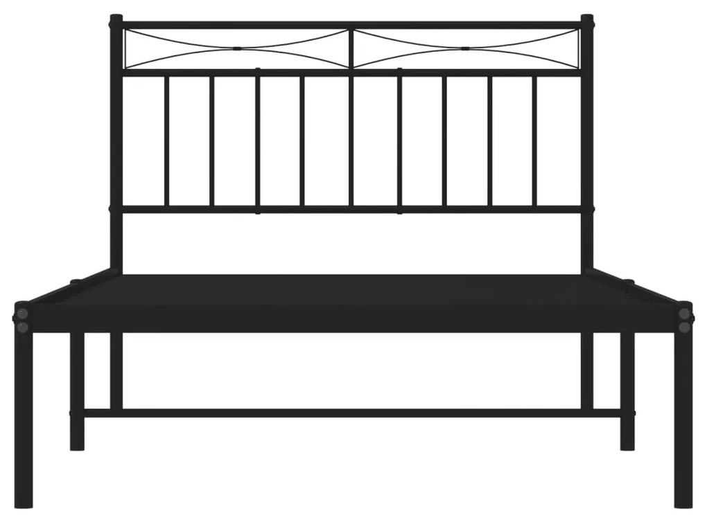 Estrutura de cama com cabeceira 107x203 cm metal preto