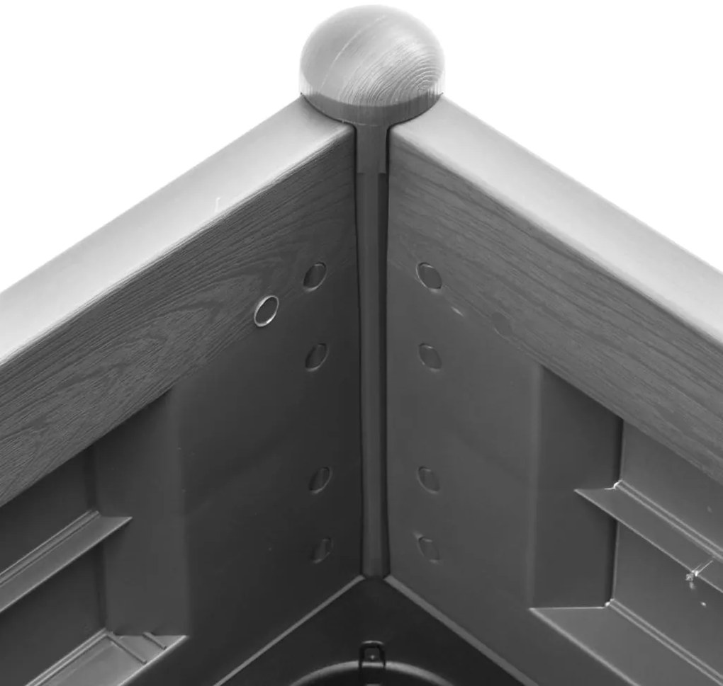 Canteiro elevado para jardim PP 100x43x35 cm cinzento pedra