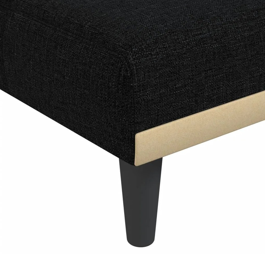 Sofá-cama em forma de L 279x140x70 cm tecido preto