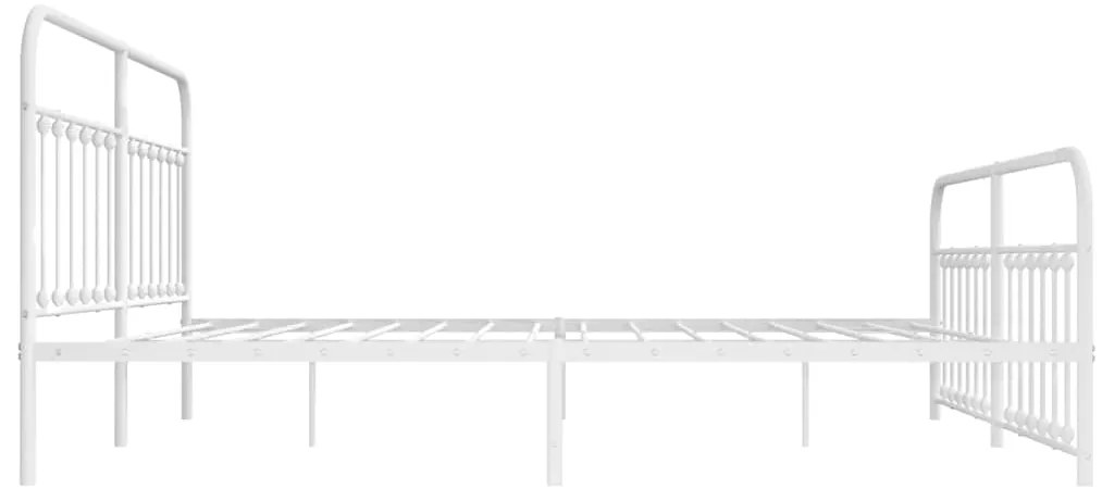 Estrutura de cama com cabeceira e pés 193x203 cm metal branco