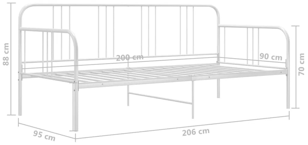 Sofá-cama 90x200 cm metal branco