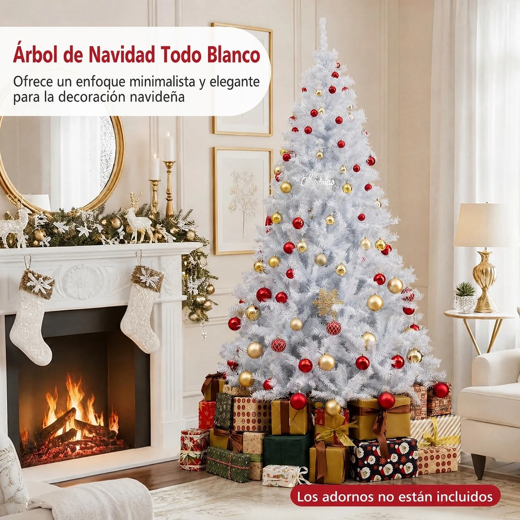 Árvore de Natal com Luzes LED, 11 Modos de Iluminação, Branco