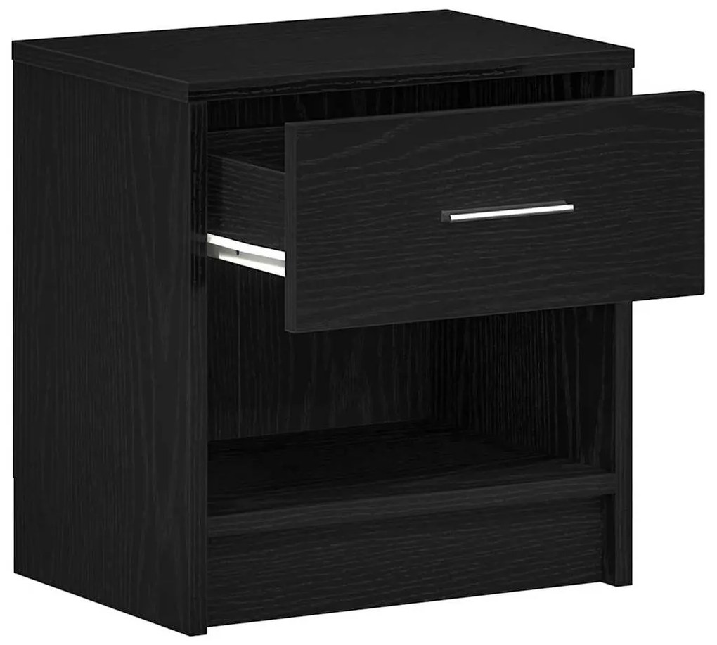 Mesas de cabeceira 2 pcs com gaveta 39x28x41 cm preto