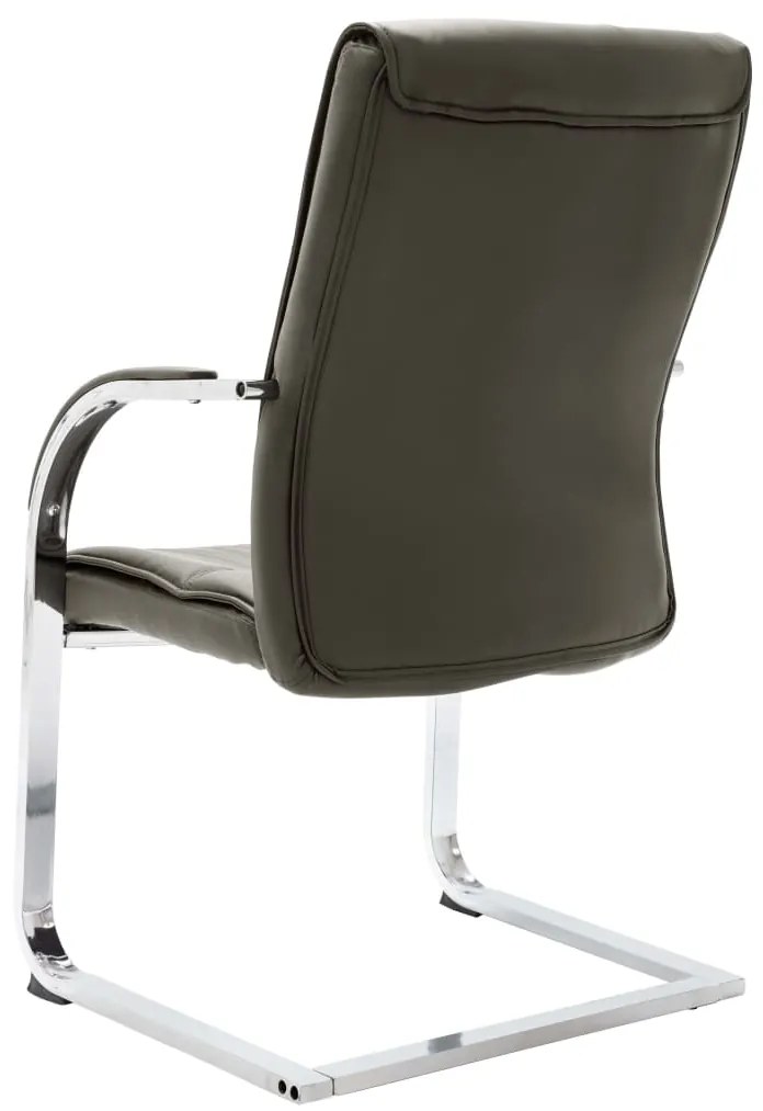 Cadeira de escritório cantilever em couro artificial cinzento