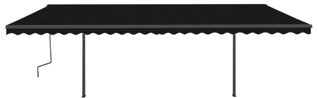 Toldo automático c/ LED e sensor de vento 6x3,5 m antracite