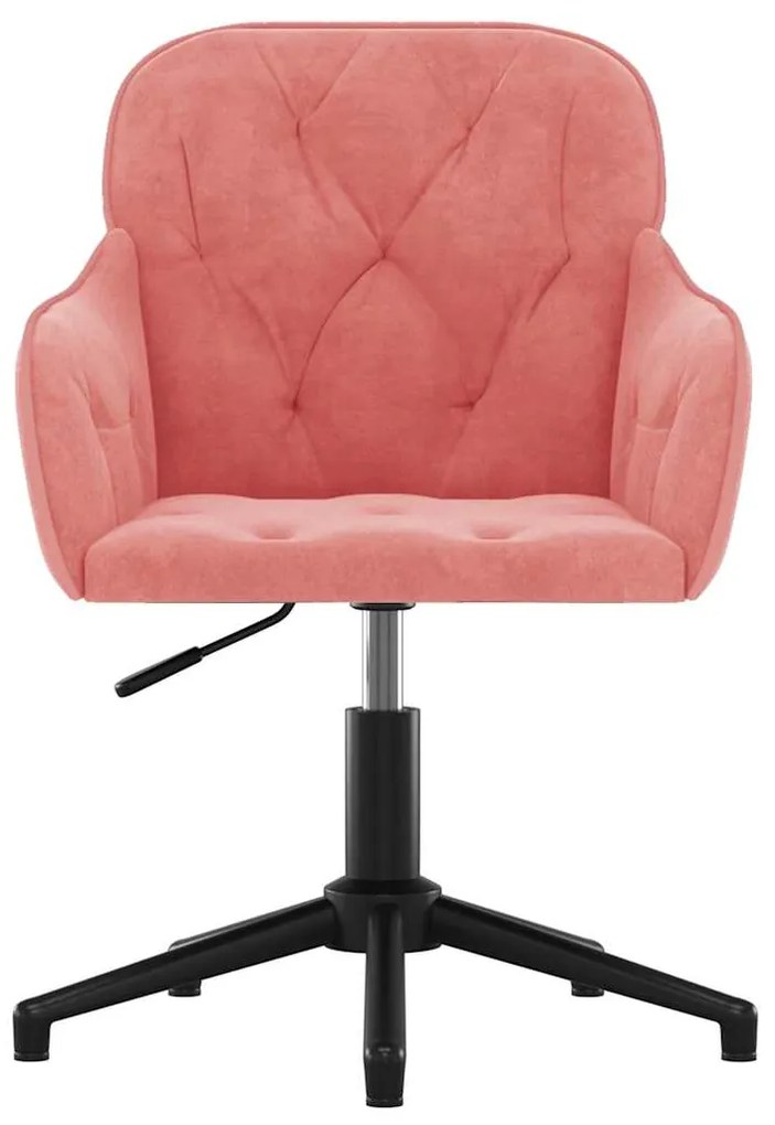 Cadeiras de jantar giratórias 2 pcs veludo rosa