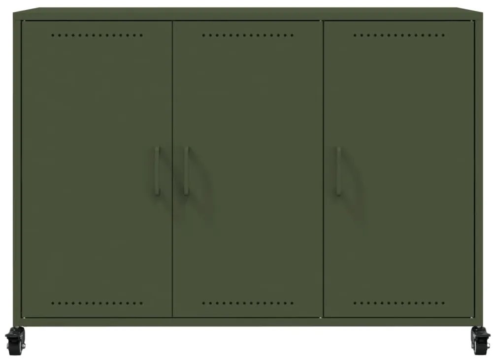 Aparador 100,5x39x72 cm aço verde-azeitona