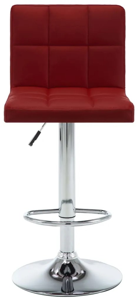 Bancos de bar 2 pcs couro artificial vermelho tinto