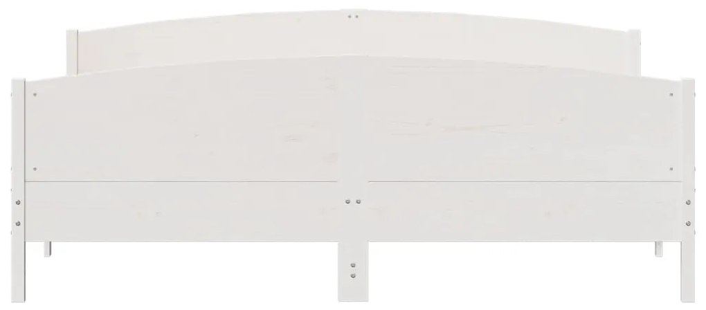 Cama sem colchão 200x200 cm madeira de pinho maciça branco