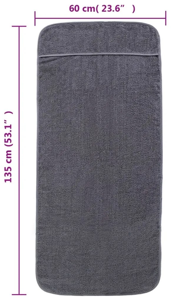 Toalhas de praia 4 pcs 60x135 cm tecido 400 GSM antracite