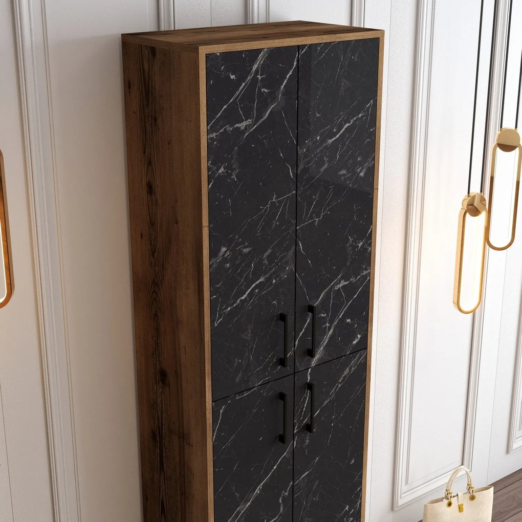 Sapateira Berlin – Nogueira/Preto – 60 cm x 200 cm x 35 cm
