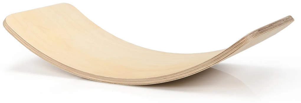 Tábua de equilíbrio de madeira Tábua curva para treino de ioga e terapias em casa e nas aulas  90 x 39 x 19 cm Natural