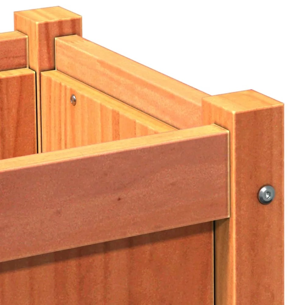 Vasos/floreiras de jardim 2 pcs pinho maciço castanho cera