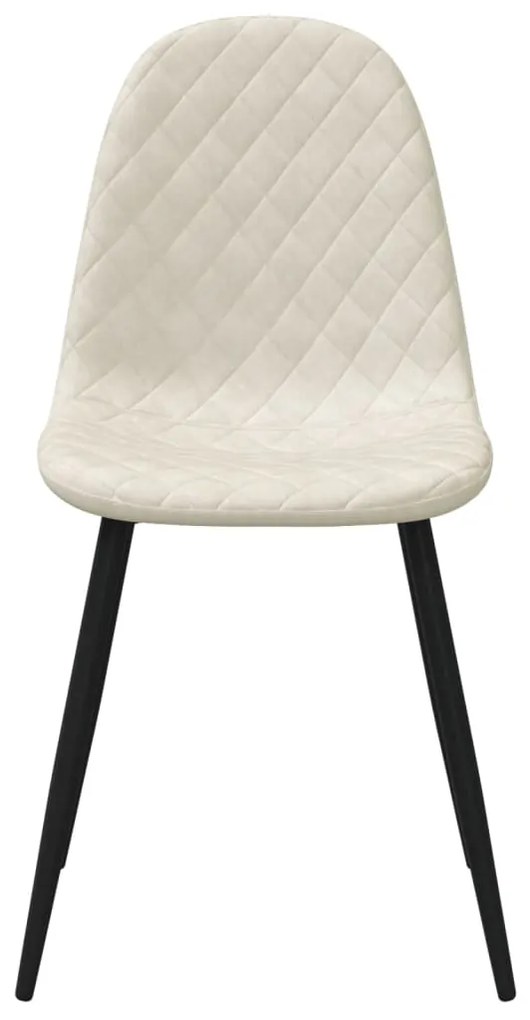 Cadeiras de jantar 4 pcs veludo branco nata