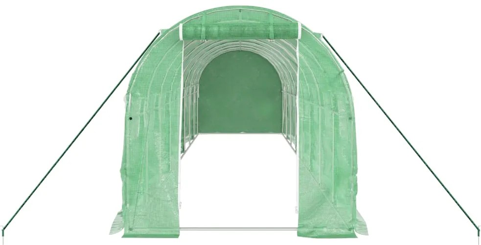 Estufa com estrutura de aço 16 m² 8x2x2 m verde