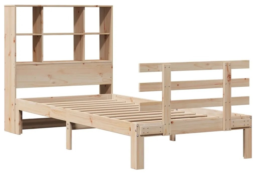 Cama com estante sem colchão 100x200 cm pinho maciço