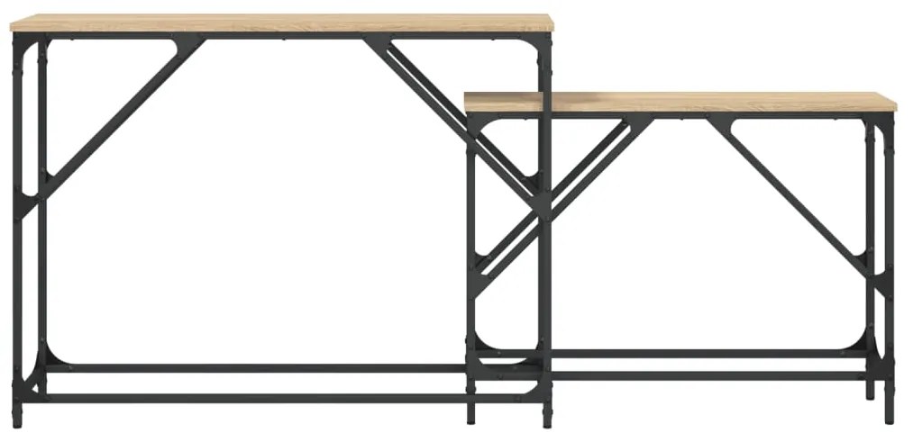 Mesas consola de encastrar 2 pcs deriv. madeira carvalho sonoma