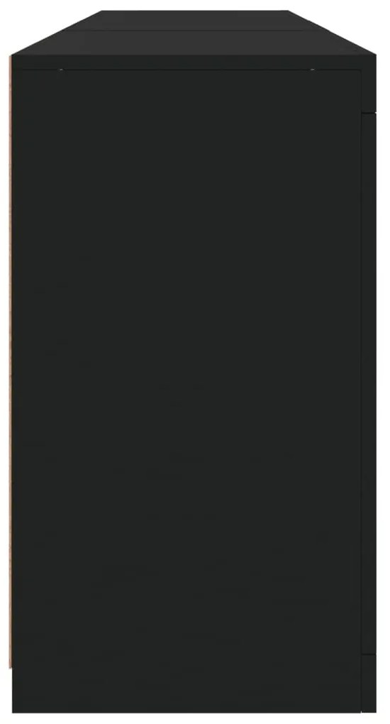 Aparador com luzes LED 162x37x67 cm preto